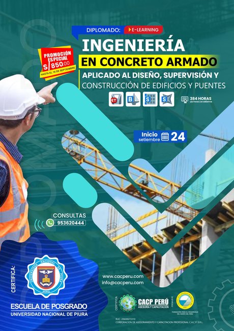 Ingeniería En Concreto Armado Aplicado Al Diseño, Supervisión Y Construcción De Edificios Y Puentes (Etabs, Sap, Safe, Csi Bridge). 2023 - 2 E-Learning