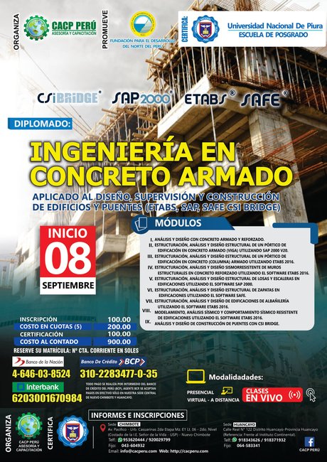 Diseño, Supervisión Y Construcción De Edificios Y Puentes (Etabs, Sap, Safe, Csi Bridge). 2019 - 1