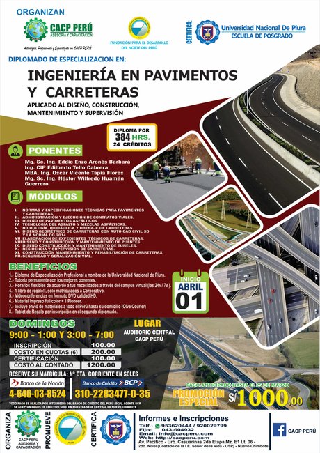 Ingeniería En Pavimentos Y Carreteras 2018 - I