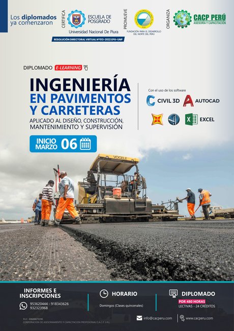 Ingeniería En Pavimentos Y Carreteras Aplicado Al Diseño, Construcción, Mantenimiento Y Supervisión. 2022 - 1