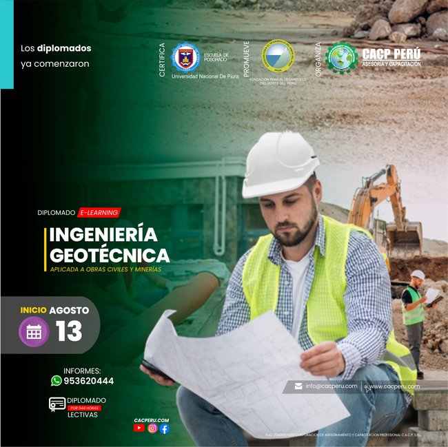 Ingeniería Geotécnica Aplicada A Obras Civiles Y Minería. 2023 - 2 E-Learning