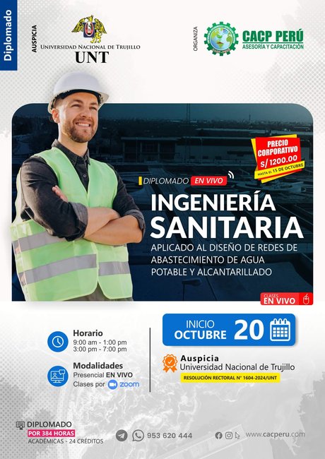 Ingeniería Sanitaria Aplicado Al Diseño De Redes De Abastecimiento De Agua Potable Y Alcantarillado. 2024 - 2