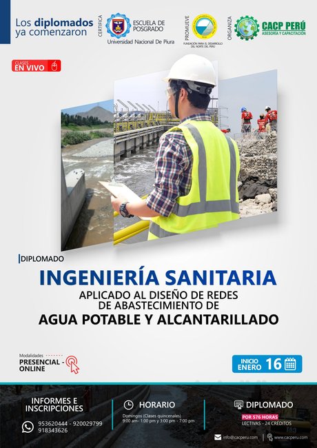Ingeniería Sanitaria Aplicado Al Diseño De Redes De Abastecimiento De Agua Potable Y Alcantarillado. 2022 - 1