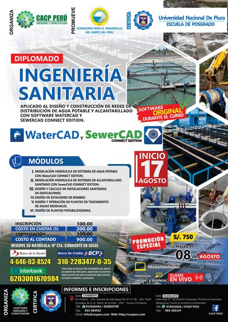 Ingeniería Sanitaria Aplicado Al Diseño Y Construcción De Redes De Distribución De Agua Potable Y Alcantarillado Con Software Watercad Y Sewercad Connect Edition. 2019 - 2
