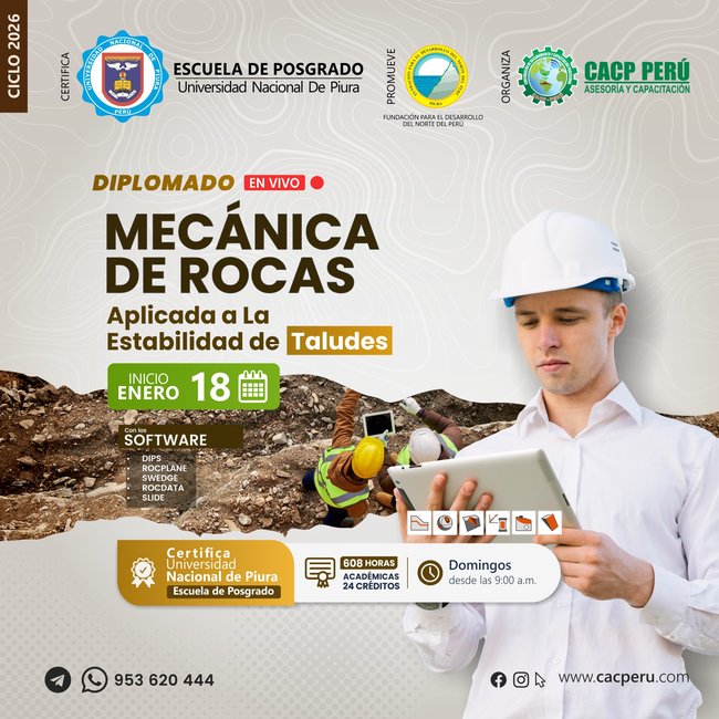 Mecánica de rocas aplicada a la estabilidad de taludes. 2026-1 O