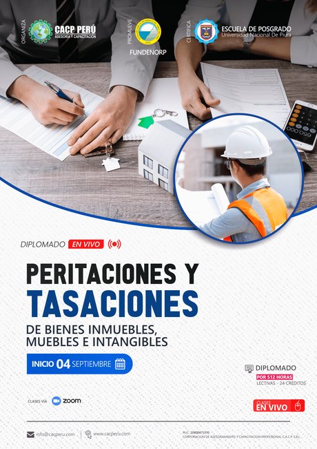Peritaciones Y Tasaciones De Bienes Inmuebles, Muebles E Intangibles. 2022 - 2