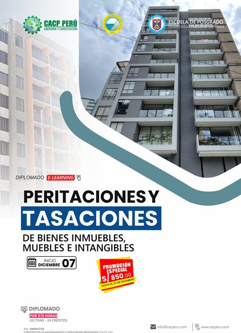Peritaciones Y Tasaciones De Bienes Inmuebles, Muebles E Intangibles 2024 - 2E-Learning