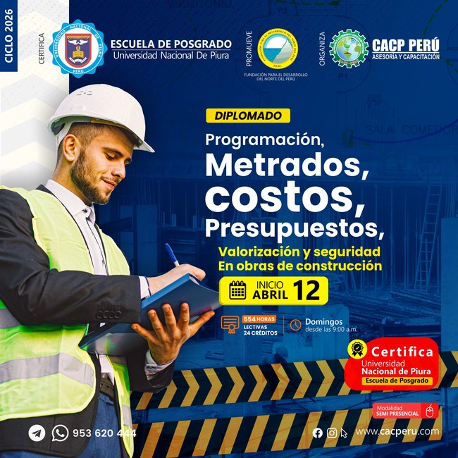 Programación, Metrados, Costos, Presupuestos, Valorización Y Seguridad En Obras De Construcción. 2026-1.2 P