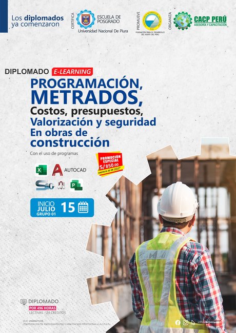 Programación, Metrados, Costos, Presupuestos, Valorización Y Seguridad En Obras De Construcción. 2023 - 1 E-Learning
