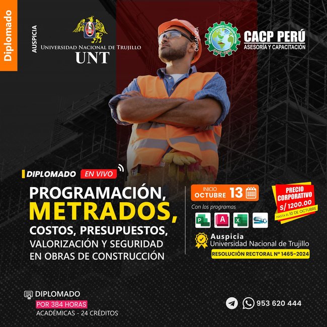 Programación, Metrados, Costos, Presupuestos, Valorización Y Seguridad En Obras De Construcción 2024 - 2