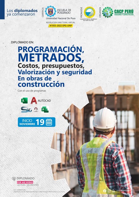 Programación, Metrados, Costos, Presupuestos, Valorización Y Seguridad En Obras De Construcción. 2022 - 2
