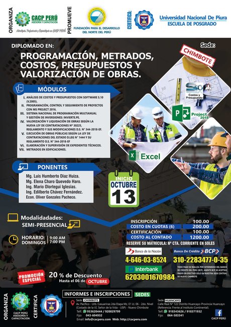 Programación, Metrados, Costos, Presupuestos Y Valorización De Obras. 2019 - 2 - Chimbote