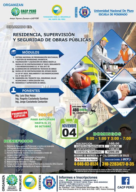 Residencia, Supervisión Y Seguridad De Obras Públicas 2018 - 2