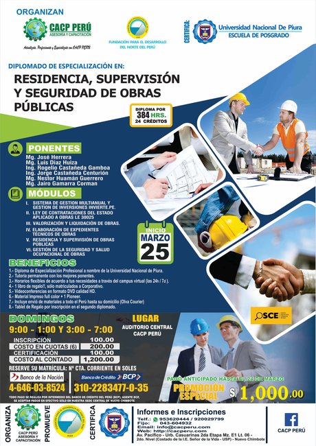 Residencia, Supervisión Y Seguridad De Obras Públicas 2018 - I