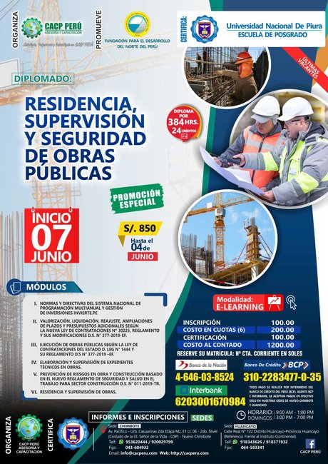 Residencia, Supervisión Y Seguridad De Obras Públicas. 2020 - 1