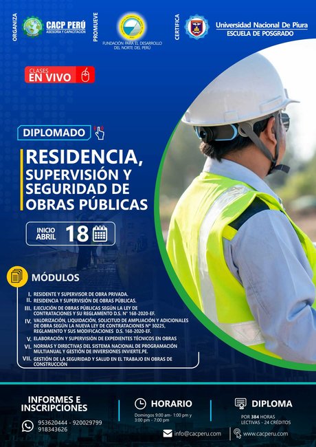 Residencia, Supervisión Y Seguridad De Obras Públicas. 2021 - 2