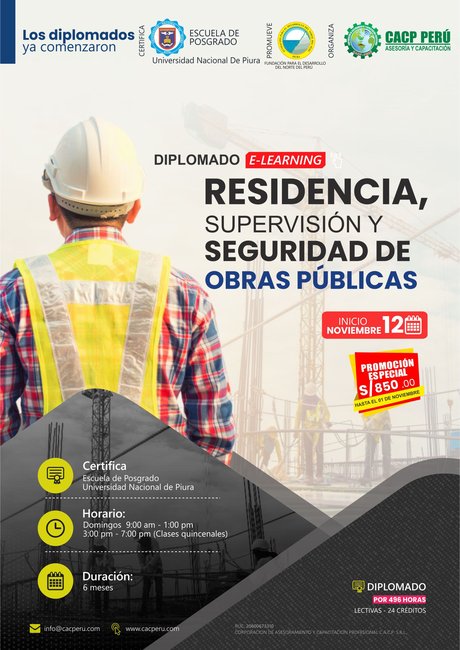Residencia, Supervisión Y Seguridad De Obras Públicas. 2023 - 2.2 E-Learning