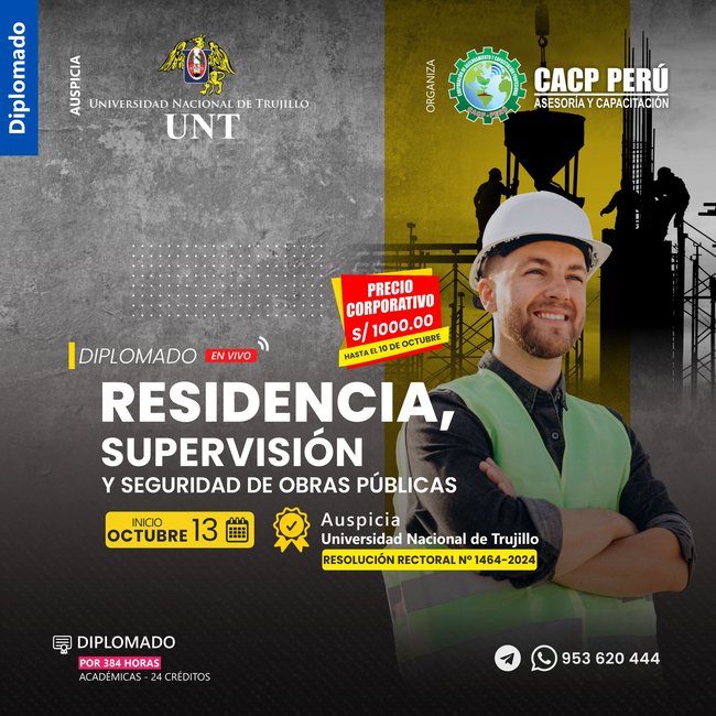 Residencia, Supervisión Y Seguridad De Obras Públicas. 2024 - 2