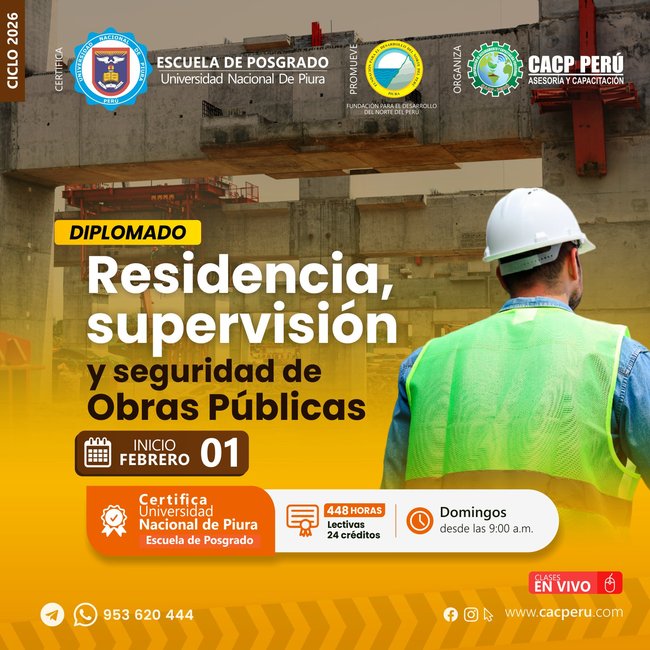 Residencia, Supervisión y Seguridad de Obras Públicas. 2026-1 P