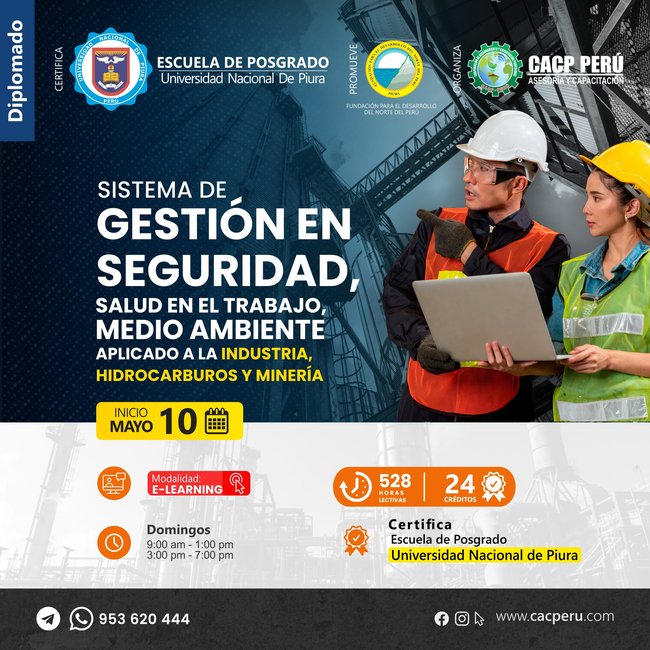 Sistema De Gestión En Seguridad, Salud En El Trabajo, Medio Ambiente Aplicado A La Industria, Hidrocarburos Y Minería. 2026-1 E