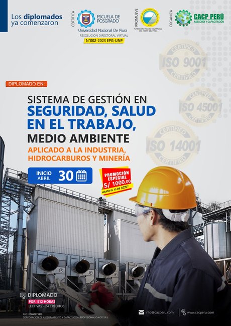 Sistema De Gestión En Seguridad, Salud En El Trabajo, Medio Ambiente Aplicado A La Industria, Hidrocarburos Y Minería 2023 - 1