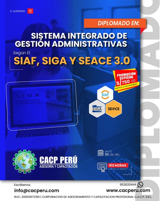 Sistema Integrado De Gestión Administrativas Segun El Siaf - Rp, Siga – Mef Y Seace 3.0 2023 - 2.2 E-Leanring