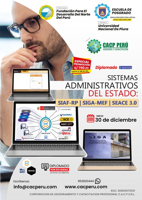Sistemas Administrativos Del Estado Siaf - Rp, Siga – Mef Y Seace 3.0 2023 - 2.2 E-Leanring