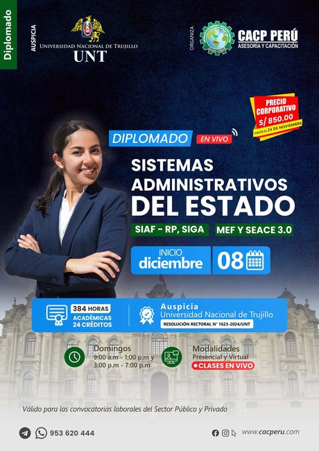 Sistemas Administrativos Del Estado Siaf - Rp, Siga – Mef Y Seace 3.0. 2024 - 2